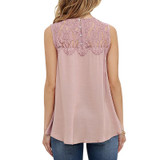 FUNOC Summer Lace Chiffon Blouse Office Women Shirts Shirt Women Sleeveless White Top Blouses Shirts Female Crochet Tops 2017