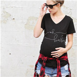 Funny Short Sleeve Maternity T shirt Comfortable Cotton Graphic Maternity Tees TShirt maternity tops t-shirts for pregnant women