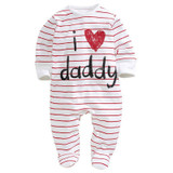 Funny Newborn Baby Cotton Long Sleeve Rompers Love Mummy Daddy Clothes