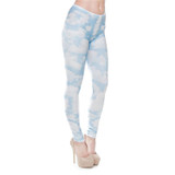 Funny Leggings 3D Sky Clouds Printed Women Summer Adventure time Pants Leggings les femmes entrainement pant