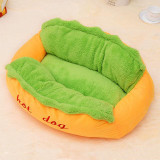 Funny Hot Dog Cushion  Puppy Warm Cat Sofa Cushion Soft Pet Sleeping Bag Pet Mat Hot Dog Bed Pet Cute Dog Beds For Small Dogs