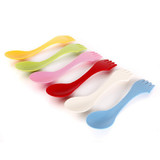 Fruit fork Portable scoop Fork Knife Creative forks 6Pcs Camping Hiking Utensils Spork Combo Gadget Cutlery Travel Color Random