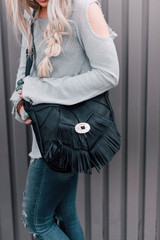 Fringe + Concho Gypsy Leather Purse