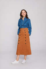 Frill Detail Denim Shirt F7STPC12004