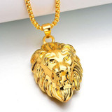 Frigaro Chain Hiphop Lion Head Pendant Necklace For Men Women Jewelry Iced Out Hip Hop Silver Gold Long Necklaces