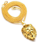 Frigaro Chain Hiphop Lion Head Pendant Necklace For Men Women Jewelry Iced Out Hip Hop Silver Gold Long Necklaces