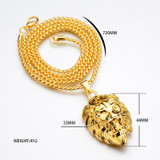 Frigaro Chain Hiphop Lion Head Pendant Necklace For Men Women Jewelry Iced Out Hip Hop Silver Gold Long Necklaces