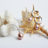 freshwater pearl necklacPromotion jewelry set ! Classic 925 sterling silver jewelry set genuinee/earrings for women wedding set