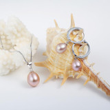 freshwater pearl necklacPromotion jewelry set ! Classic 925 sterling silver jewelry set genuinee/earrings for women wedding set
