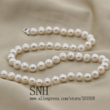 Freshwater Natural Pearl Necklace Women fine pearl necklace Jewelry Pearl 925 sterling silver necklace Cultured Genuine Pearl