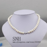 Freshwater Natural Pearl Necklace Women fine pearl necklace Jewelry Pearl 925 sterling silver necklace Cultured Genuine Pearl