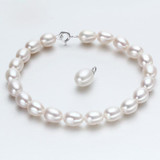 Freshwater 100% Natural White pearl Bracelet,sterling silver jewelry 925 bracelet,for women best birthday gifts wedding