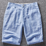French Style Brand Casual Short Men Summer Linen Shorts Men Cotton Comfortable and breathable Mens Shorts Bermuda masculina Male