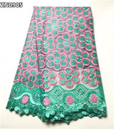 French African lace fabric high quality embroidered Nigerian net lace with guipure lace fabric 5 yards for lady dress ZN09
