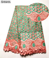 French African lace fabric high quality embroidered Nigerian net lace with guipure lace fabric 5 yards for lady dress ZN09