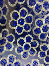 French African lace fabric high quality embroidered Nigerian net lace with guipure lace fabric 5 yards for lady dress ZN09