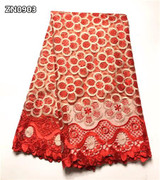 French African lace fabric high quality embroidered Nigerian net lace with guipure lace fabric 5 yards for lady dress ZN09