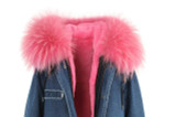 JAZZEVAR women's army green Large color raccoon fur hooded coat parkas outwear long detachable lining winter jacket brand style