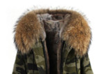 JAZZEVAR women's army green Large color raccoon fur hooded coat parkas outwear long detachable lining winter jacket brand style