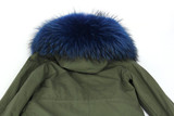 JAZZEVAR women's army green Large color raccoon fur hooded coat parkas outwear long detachable lining winter jacket brand style