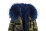 JAZZEVAR women's army green Large color raccoon fur hooded coat parkas outwear long detachable lining winter jacket brand style