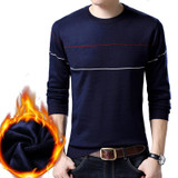 Jbersee Plus Velvet Cotton Soft Quality Pullover Sweater Men O-neck Casual Knitted Men Winter Sweater Brand Clothing MY019