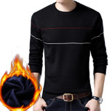 Jbersee Plus Velvet Cotton Soft Quality Pullover Sweater Men O-neck Casual Knitted Men Winter Sweater Brand Clothing MY019
