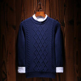 Jbersee Autumn Winter Cotton Mens Sweater O-neck Men Brand Sweater Thick Winter Mens Knitted Pullover Sweaters Pull Homme