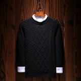 Jbersee Autumn Winter Cotton Mens Sweater O-neck Men Brand Sweater Thick Winter Mens Knitted Pullover Sweaters Pull Homme