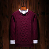 Jbersee Autumn Winter Cotton Mens Sweater O-neck Men Brand Sweater Thick Winter Mens Knitted Pullover Sweaters Pull Homme