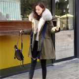JAZZEVAR High Fashion Street Women's Luxurious Large Fox Fur Parkas army green Down Coat Detachable liner Outwear Winter Jacket