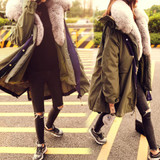 JAZZEVAR High Fashion Street Women's Luxurious Large Fox Fur Parkas army green Down Coat Detachable liner Outwear Winter Jacket