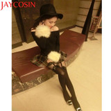 JAYCOSIN New Fashion Women Vintage Tights Bow Pantyhose Tattoo Mock Bow Suspender Sheer Stockings Drop Shipping
