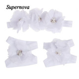 JAYCOSIN Foot Flower Barefoot Sandals + Headband Set hair accessories Girl headband cute hair band newborn floral headband
