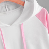 JAYCOSIN 2018 Women Blouses Girl Fashion Patchwork Long Sleeve Casual Crop Jumper Pullover Tops j24