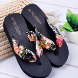 Jasmine Bohemia Floral Beach Sandals Wedge Platform Thongs Slippers Flip Flops 0117 drop shipping
