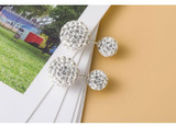 JaRia Women Jewelry Sterling Silver Double Ball Crystal Earrings Fine Jewelry real 925 sterling silver crystal earrings SEA008