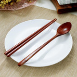 Japanese Style Tableware Natural Wood Chopsticks Spoon Set Cloth Pack Portable Dinnerware Sets