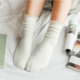Japanese Harajuku Style Loose Socks Lace Up Fashion Preppy Girls Calcetines Meias Kawaii Sokken Women Solid Color Lolita Sock