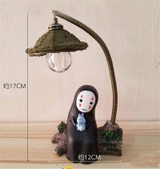 Japanese Anime Cartoon Studio Ghibli Kaonashi No Face LED Light Doll Miyazaki Hayao Spirited Away Resin Action Figure Kids Toys