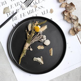 Japanese and western food steak dishes Flat ceramic Dishes Cutlery large disc Creative dish Household Black ramen sushi plate