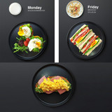 Japanese and western food steak dishes Flat ceramic Dishes Cutlery large disc Creative dish Household Black ramen sushi plate