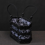 Japan Vintage Bamboo Handwoven Teaware Storage Basket Outdoor Travel Portable Handbag Camping Drinkware Box Food Fruit Hand Bag