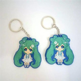 Japan Anime Figures Toys Hatsune Miku PVC Keychain Keyring Pendants Dolls Kids Friends Promotional Gift 2 Sides