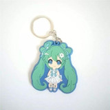 Japan Anime Figures Toys Hatsune Miku PVC Keychain Keyring Pendants Dolls Kids Friends Promotional Gift 2 Sides