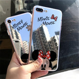 JAMULAR Cartoon Mickey Mouse Mirror Phone Cases for iPhone 6 6s Plus SE 5S Silicone Soft Back Cover for iPhone 7 8 Plus X Case