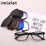 IMIXLOT Polarized Magnetic Sunglasses Clip Magnet Mirrored Clip on Glasses Men Flip Myopia Women Prescription Optical