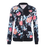 Fashion Floral Print Women Basic Coats 2017 Autumn Winter Bomber Jacket Long Sleeve Casual Basic Jackets jaqueta feminina