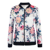 Fashion Floral Print Women Basic Coats 2017 Autumn Winter Bomber Jacket Long Sleeve Casual Basic Jackets jaqueta feminina