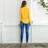 Fashion Flare Long Sleeve Bow Chiffon Ruffle Blouse 2018 Spring Irregular Solid Women Tops Clothing Casual Shirts Black Blouses